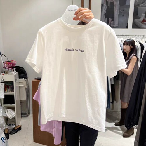 短袖时尚百搭韩国代购圆领T恤女