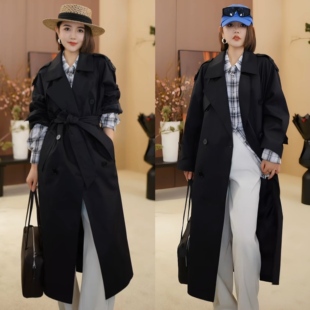 外套秋冬经典 厚款 气质长款 双排扣风衣大衣纯色 Forever&HH