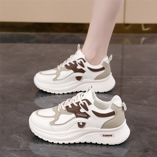 轻便软底运动小白鞋女2026春季新款不累脚休闲鞋防滑防水老爹鞋子