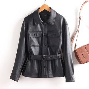 宋佳同款皮衣女2025冬季短款保暖加厚羽绒修身显瘦绵羊皮夹克外套