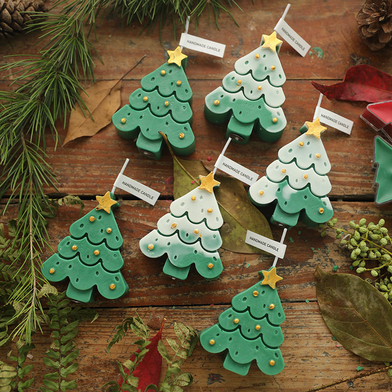 ins圣诞树礼盒装香薰蜡烛气氛装饰摆件创意伴手礼圣诞树蜡烛