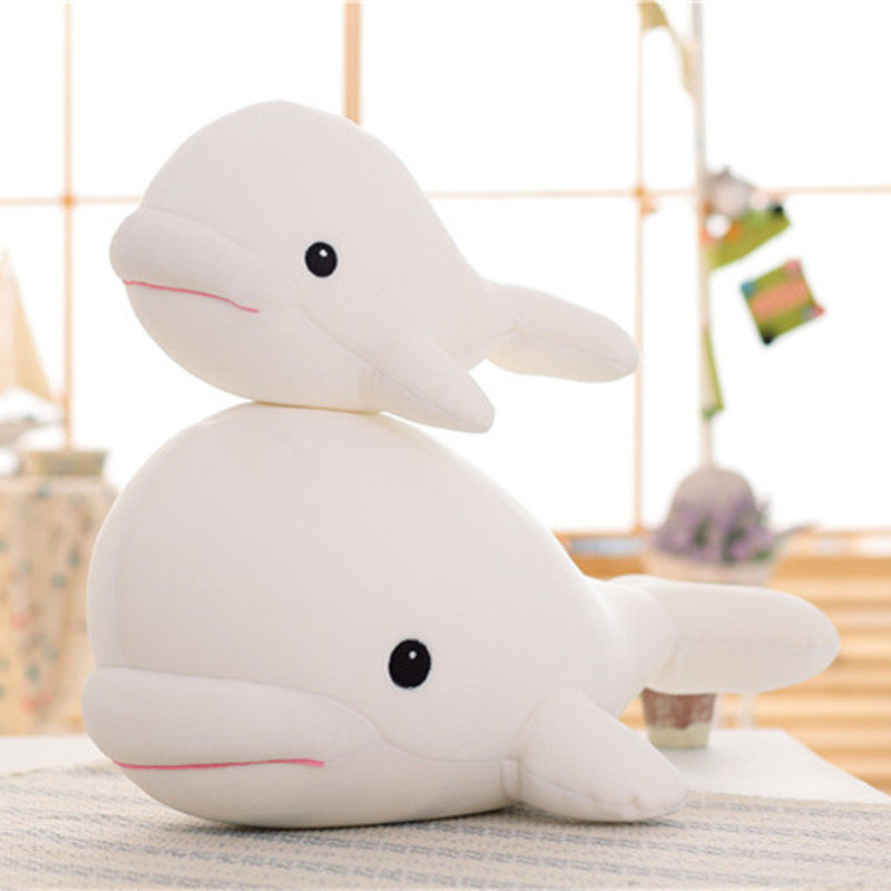萌宠软体纳米泡沫粒子白鲸毛绒玩具海豚公仔布娃娃创意礼物送女生