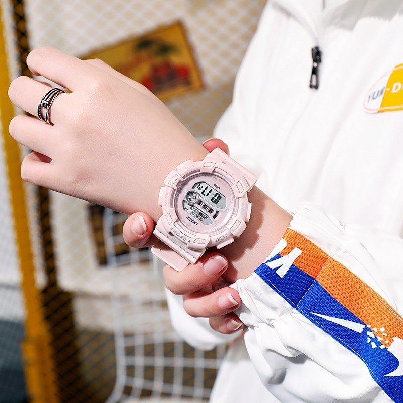 手表男女款夜光时尚潮流闹钟多功能高颜值初高中学生运动电子表