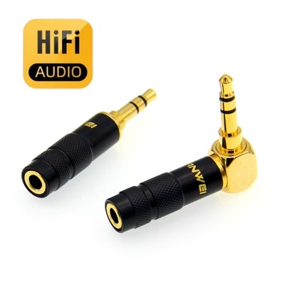 线威镀金3.5mm立体声公转母转接