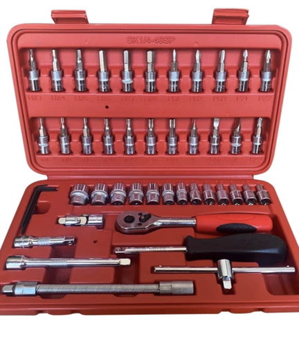 正品JTECH捷科46件套汽修套装sk1/4-46sp公制组套小棘轮套装工具