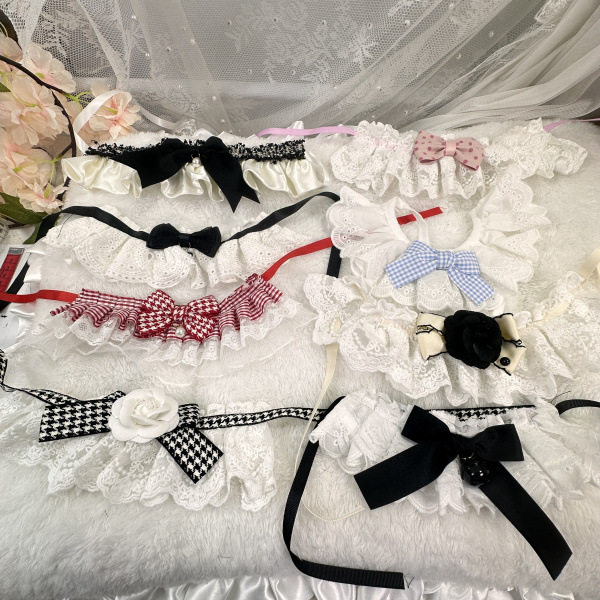 韩版蝴蝶结宠物蕾丝假领花边口水巾格子狗狗饰品猫咪围嘴法牛围巾,宠物/宠物食品及用品,围巾/口水巾,淘宝优惠券,粉丝福利购,淘宝优惠卷