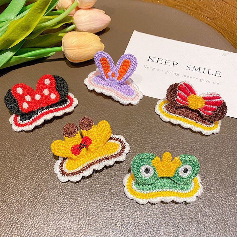 狗狗发夹宠物猫咪发卡针织bb夹子约克夏马尔济斯发饰比熊泰迪头饰