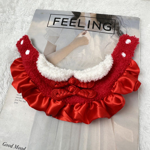 新年红色蝴蝶结宠物蕾丝假领花边口水巾狗狗猫咪围嘴法牛围脖围嘴,宠物/宠物食品及用品,围巾/口水巾,淘宝优惠券,粉丝福利购,淘宝优惠卷