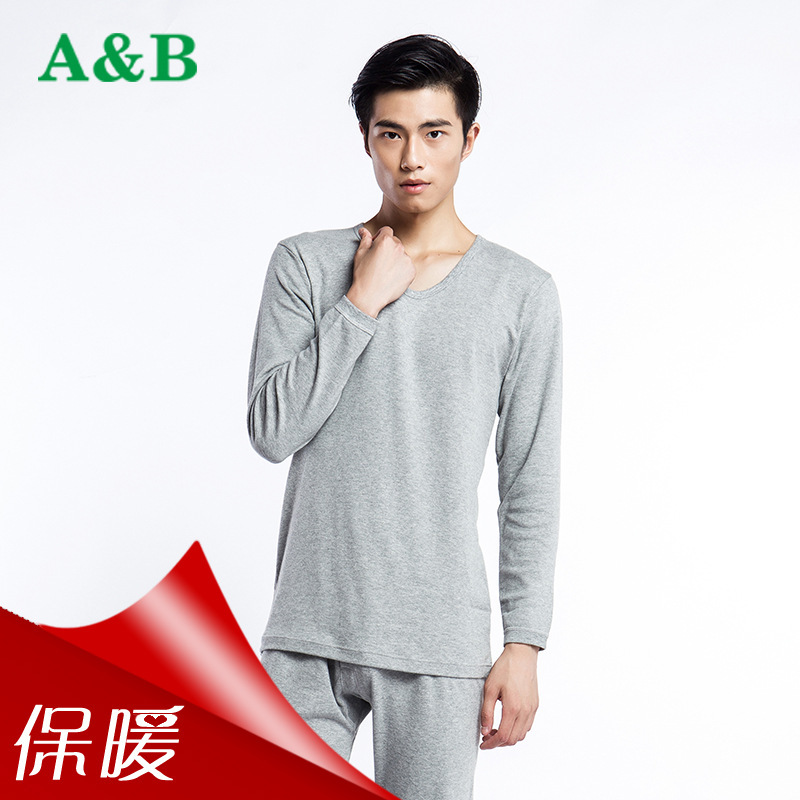 AB内衣专柜正品青少中老年男式亲肤纯棉保暖秋衣秋裤棉毛线衣套装