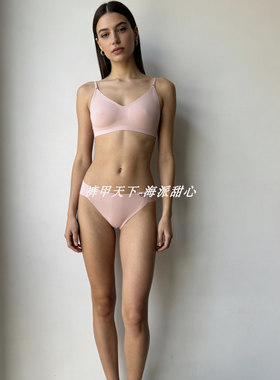 美单光面超细垂裸感锦纶冰丝NO SHOW压胶热贴心形款3/4包女三角裤