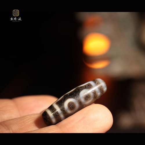 稀有风化龙鳞纹五眼天珠古珠配珠