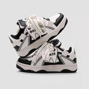 防滑休闲鞋 皮面潮鞋 子百搭板鞋 2025新款 男女款 高端小众原创面包鞋