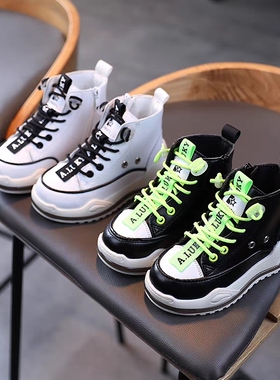 SICA男童鞋子2025新款春秋款单靴儿童鞋男童女童高帮单里运动鞋