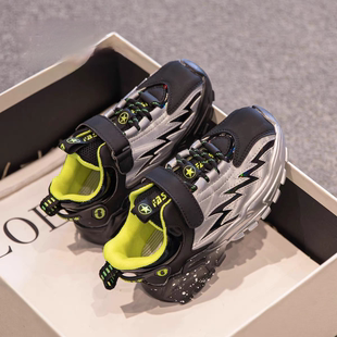 儿童运动鞋 新款 男童鞋 皮面秋冬款 男童秋冬款 男孩老爹鞋 2024年秋季