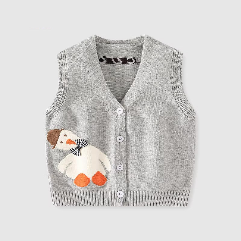 FADKARAN儿童马甲春秋婴儿马夹男童坎肩女童洋气背心宝宝针织开衫