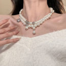 HEY TAO复古闪锆双层珍珠choker项链女轻奢气质锁骨链高级感颈链