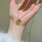 HEY TAO马上有钱碎金摇摇马吊坠项链女轻奢百搭高级感毛衣链配饰