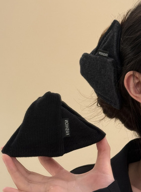 HEY TAO秋冬慵懒感针织三角抓夹女发饰饱满后脑勺高马尾发抓发卡