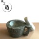 天然青石圆形石臼带手把擂钵研磨器捣碎捣蒜器蒜蓉器石头捣药杵