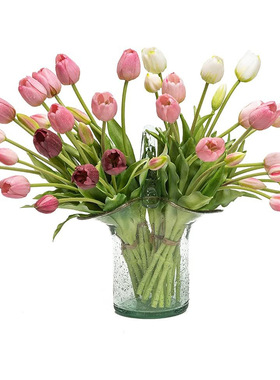 仿真花束软质PU郁金香高档高级感家居装饰假花摆件摄影道具批发