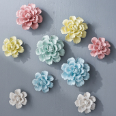 墙上装 饰品陶瓷花创意立体墙饰现代卧室背景墙面挂件墙壁挂饰壁饰