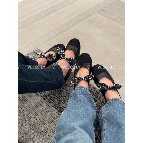 法式蝴蝶结玛丽珍平底单鞋