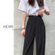女春夏秋季 直筒西装 薄款 黑色阔腿裤 高级垂感冰丝裤 小个子窄版 裤 潮