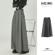 灰色百褶裙子女春夏秋高腰显瘦a字半身长裙设计感大摆西装 伞裙潮