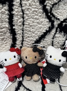 Me%联名珍珠项链黑白波点连衣裙hello Kitty可爱包包挂件毛绒公仔