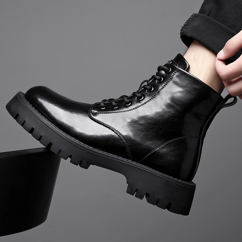 马丁靴男秋冬季真皮工装靴子