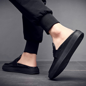 男夏季 男国潮无跟鞋 透气鞋 男室外韩版 拖鞋 懒人半拖鞋 包头拖鞋 个性