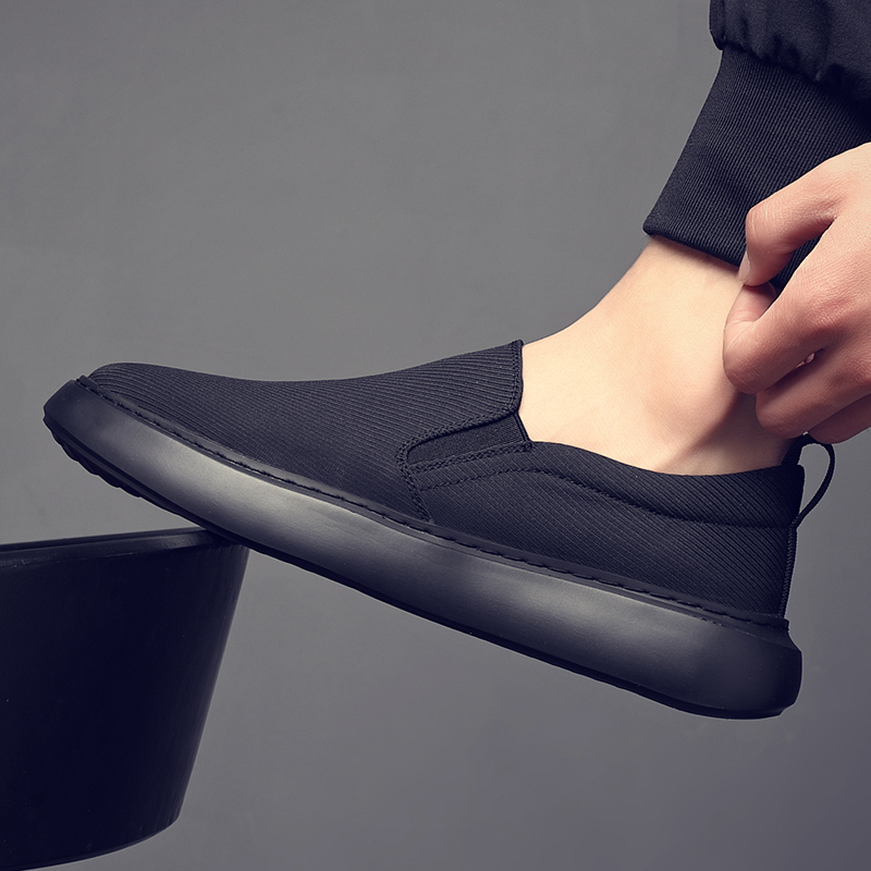 黑色2024新款懒人板鞋轻便透气