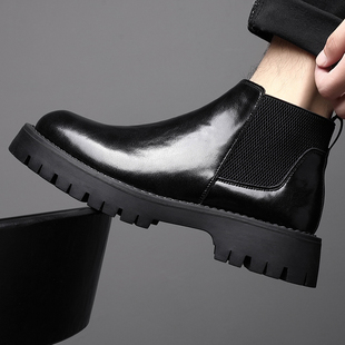 马丁靴男款2025新款秋冬季高帮男鞋透气英伦真皮靴子男士切尔西靴