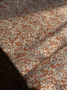 一米 橘色雏菊款 弹力 缎子布料 0142面料（宽1.45米左右）