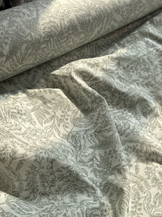 幅宽1.45米左右 一米 布料面料 纯棉 绿色美洲叶子