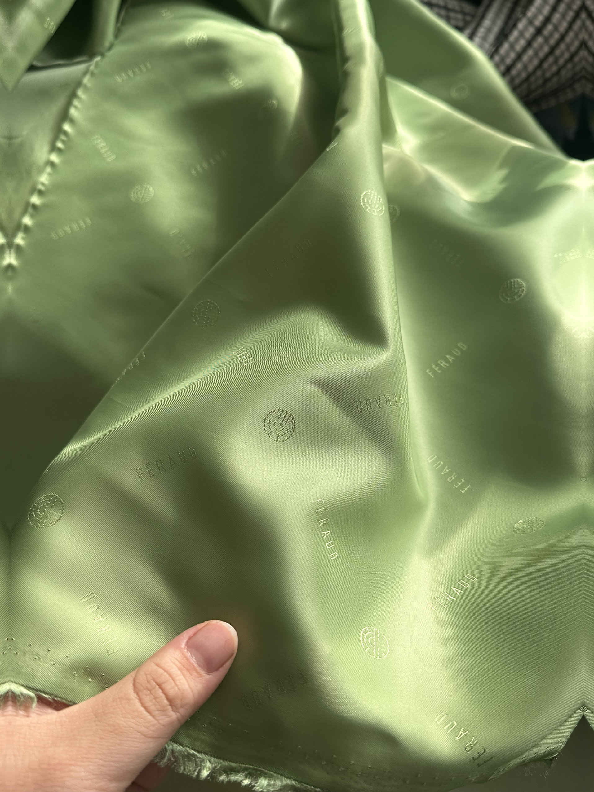 2米 牛油果绿色 半铜氨丝里子海绵垫/布料/面料/