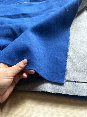 2米 蓝灰色 双面双色羊毛布料 面料（宽1.45米左右）