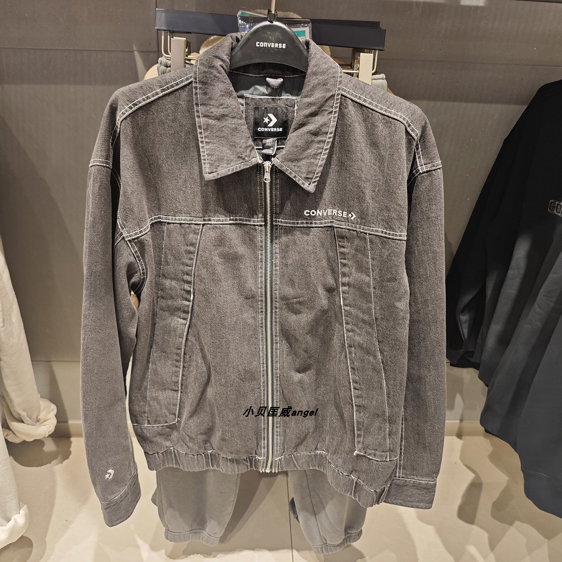 匡威新款秋冬男女翻领运动纯棉牛仔休闲棉服外套10027962-A01-A02