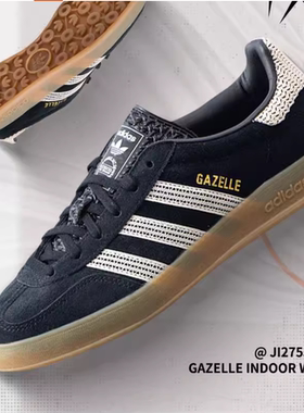 Adidas阿迪达斯三叶草德训鞋男女鞋GAZELLEINDOOR麂皮T头鞋JI2755