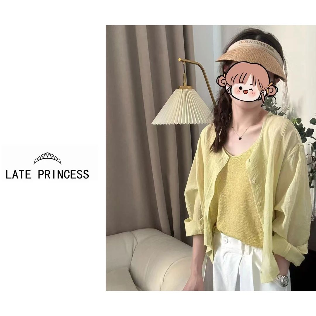 LATEPRINESS夏新款两件套衬衫