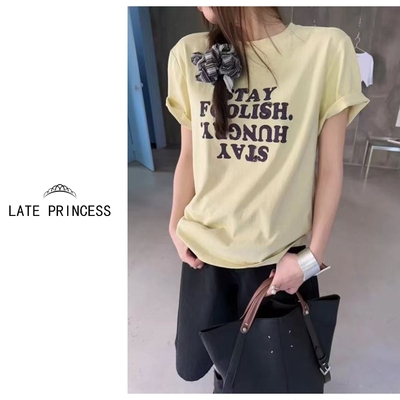 LATE PRINCESS迟到公主【穿越】夏季新款大气V领单排扣针织衫