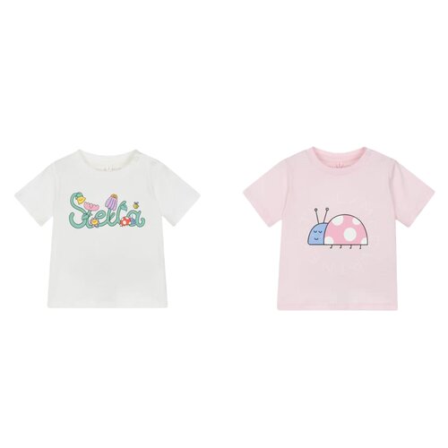 女婴印花纯色短袖T恤上衣纯棉