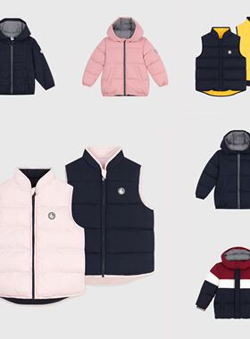 现货Petit Bateau童装25秋冬儿童外套上衣拉链连帽棉服马甲