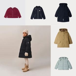 现货Bonpoint童装 25秋冬女童大衣羽绒服学院防风外套保暖长袖
