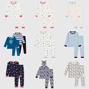 秋衣秋裤 25秋冬男童印花家居服睡衣套装 Bateau童装 现货Petit