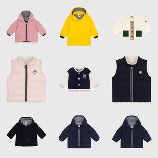 现货Petit 25秋冬婴儿宝宝外套上衣拉链连帽棉服 Bateau童装