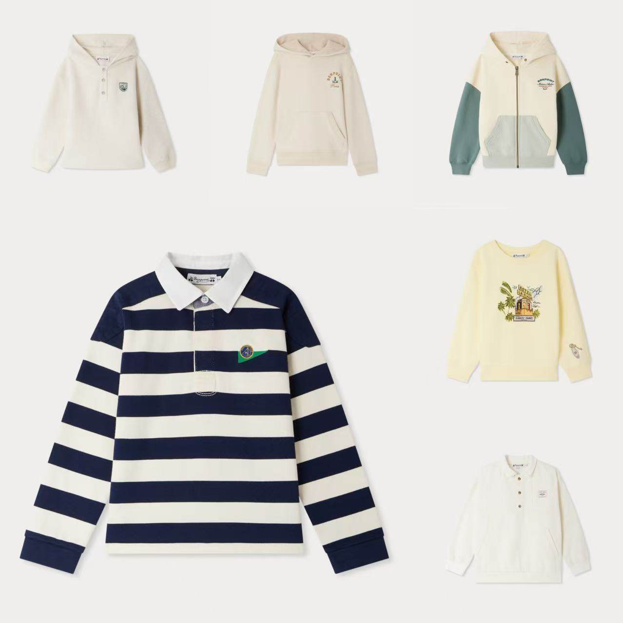 男童纯色连帽卫衣帽衫长袖