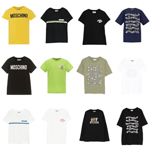 现货moschino26春夏儿童短袖 内搭休闲 T恤字母印花套百搭头衫