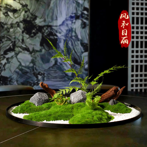酒店餐桌装饰品摆件饭店电动转盘中间摆花大圆桌仿真景观花艺假花