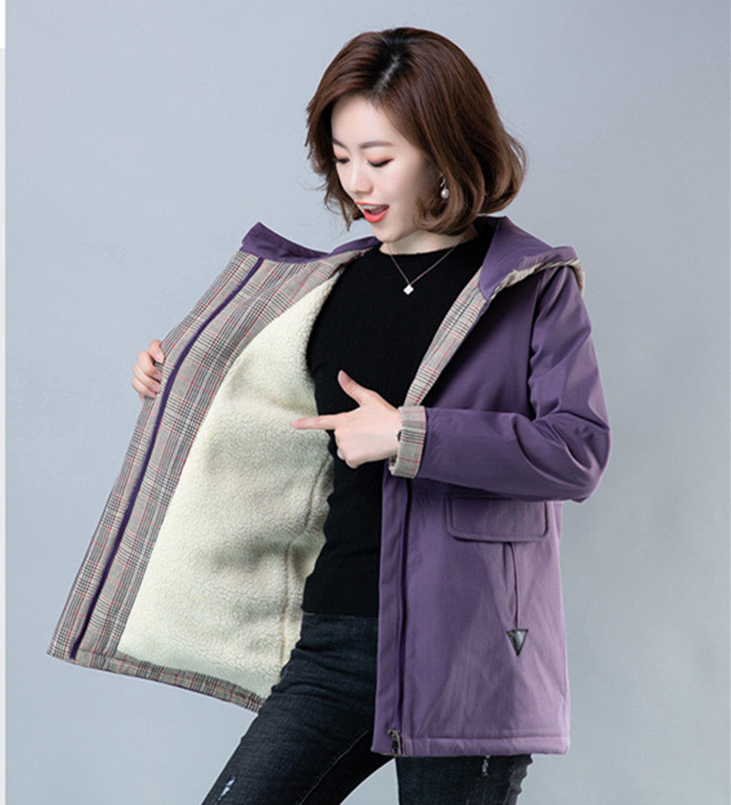 妈妈加绒加厚外套女士冬装新款